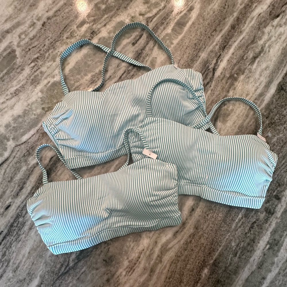 NWOT Shade & Shore Ribbed Bralette Adjustable Bikini Top, Multiple Sizes - Picture 3 of 8